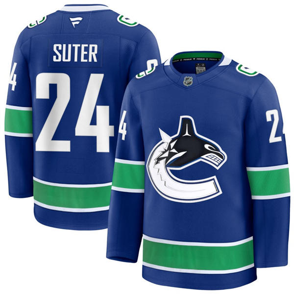 Men's Vancouver Canucks #24 Pius Suter Fanatics Home Blue Player Jersey Men's Vancouver Canucks #24 Pius Suter Fanatics Home Blue Player Jersey